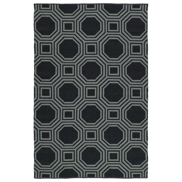 Wrought Studio Littleton HandTufted Black/Gray Area Rug Wayfair